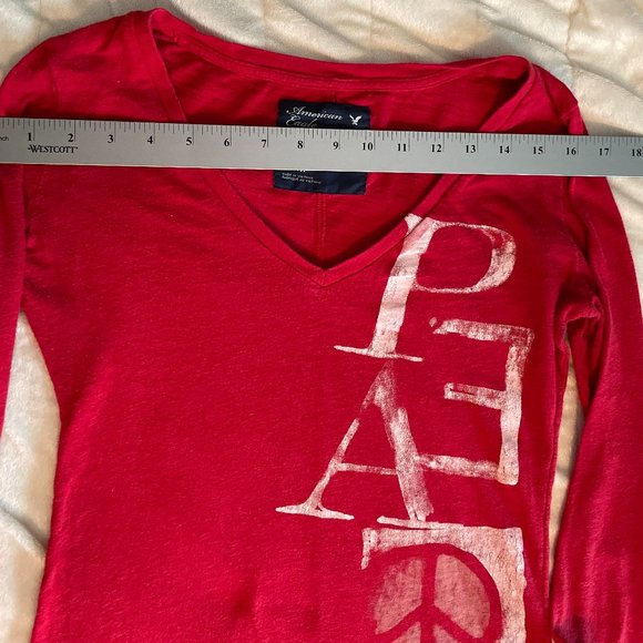 American Eagle Outfitters Y2k V-Neck Long sleeve Top - Picture 3 of 9